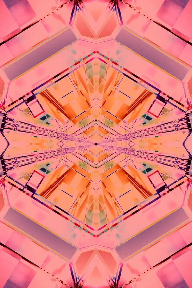 Неоновый туннель розовый алмазный калейдоскоп VJ Loop 2:3 фото портрет 60fps заставка