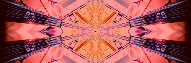 Neontunnel Kalejdoskop Diamant Explosion VJLoops 3:1 Triple Wide 60fps Skärmsläckare