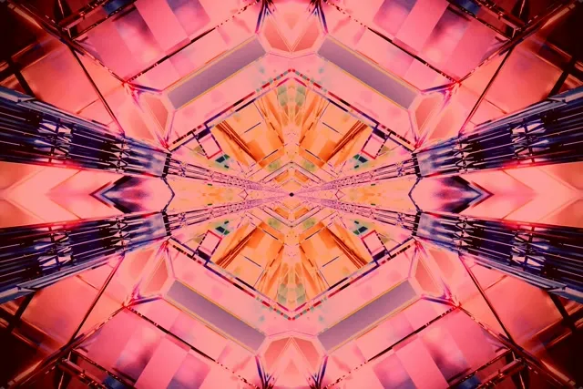 Neon Tunnel Kaleidoscope Burst VJ Loop 3:2 Surface 60fps Screensaver