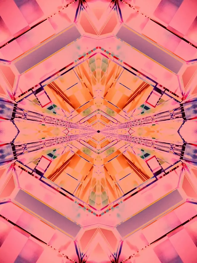 Neon Tunel Růžový Kaleidoskop Diamant VJ Loop 3:4 iPad Portrait 60fps Spořič