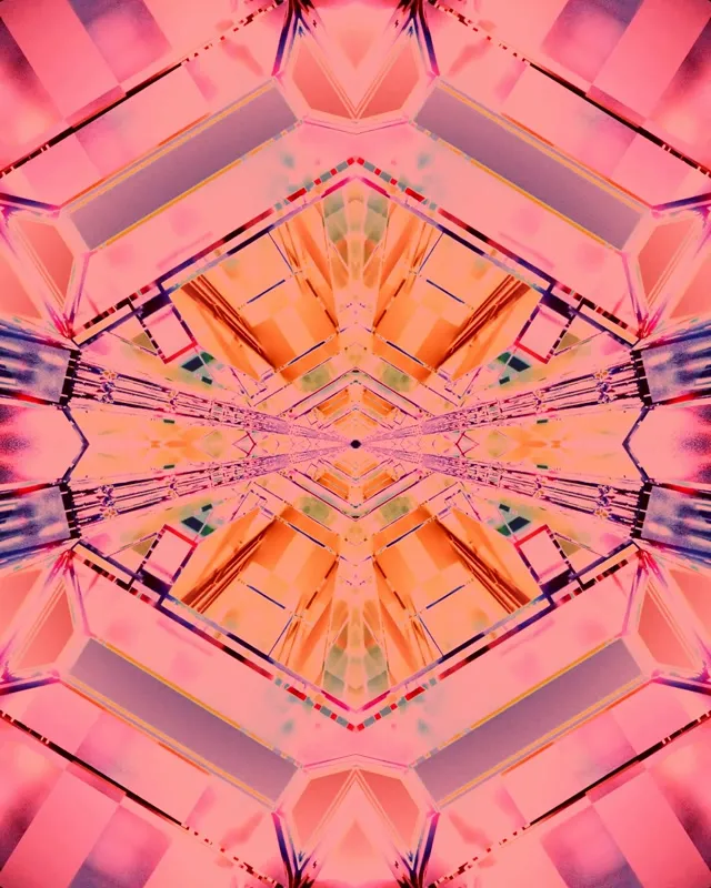 Terowong Neon Kaleidoskop Berlian Merah Jambu VJLoops 4:5 Instagram 60fps Penyelamat Skrin