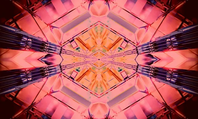 Неон Тунел Калейдоскоп Взрив VJ Loop 5:3 Wide 60fps Скрийнсейвър