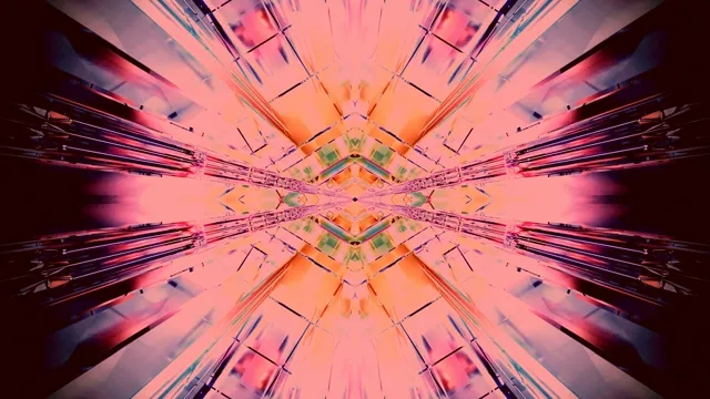 Неоновий Тунель Рожевий Калейдоскоп Заставка 4K UHD 60fps VJ Loop