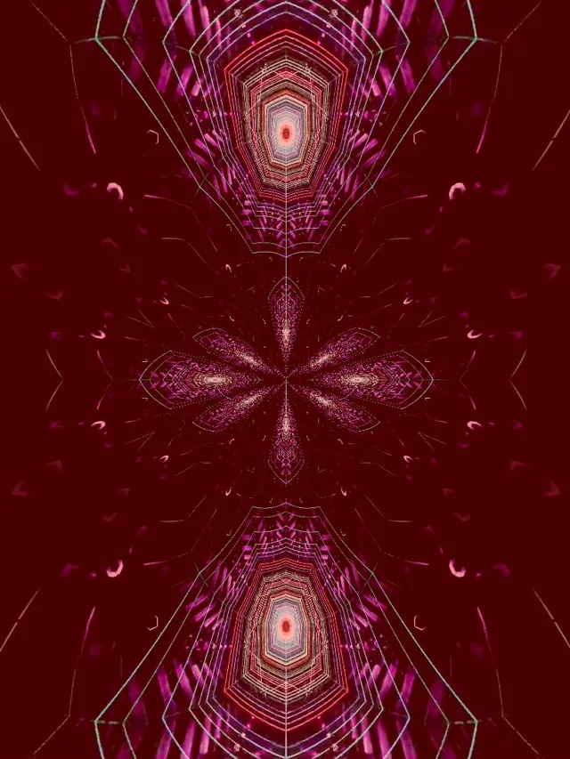 Symmetric Mandala Neon Tunnel 3:4 iPad Portrait 60fps VJ Loop Screensaver