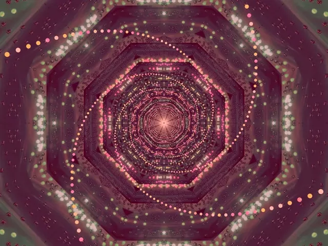 霓虹隧道粉色八角形螢幕保護程式 4:3 經典 60fps VJLoops