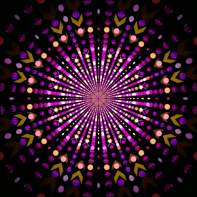 霓虹隧道曼陀羅點爆發 VJ Loop 1:1 方形 60fps 螢幕保護程式