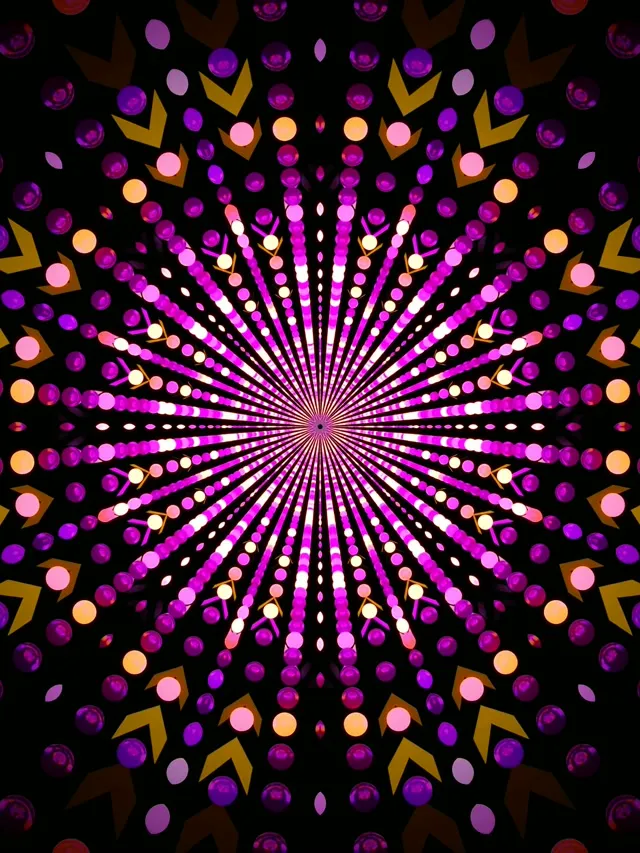 نفق نيون كاليدوسكوب انفجار 60fps VJ Loop 3:4 iPad عمودي شاشة التوقف