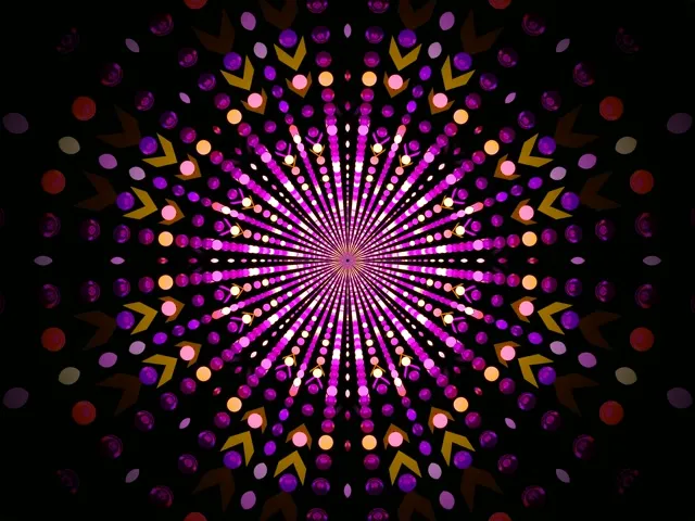 Tollán Neon Rois Poncanna Mandala 4:3 Clasaiceach 60fps Scáileánchoiméadaí VJ Loop