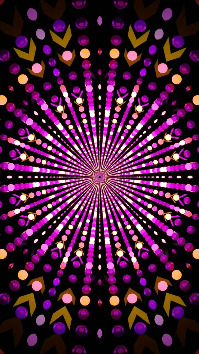 อุโมงค์นีออนจุดเรเดียลเบิร์ส VJ Loop 9:16 รีลส์ 60fps สกรีนเซฟเวอร์