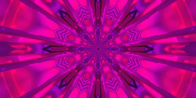 Neon Tunnel Roze Kaleidoscoop Ster Uitbarsting VJ Loop 2:1 Univisium 60fps Screensaver