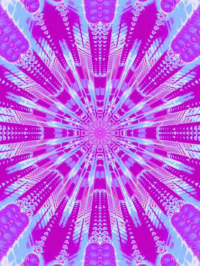 霓虹隧道洋红分形万花筒爆发 VJ Loop 3:4 iPad 竖屏 60fps 屏保