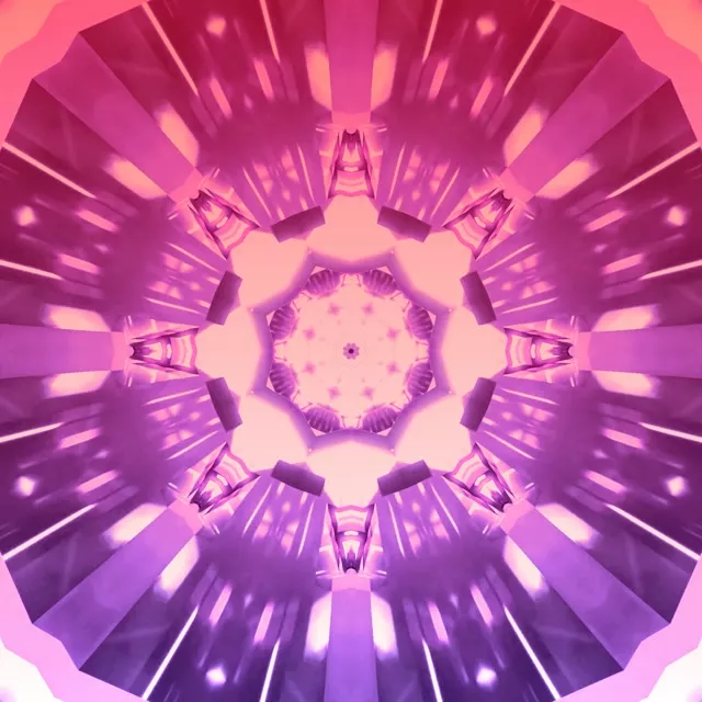 Neon Tunnel Pink Purple Kaleidoscope VJ Loop 1:1 Square 60fps Screensaver