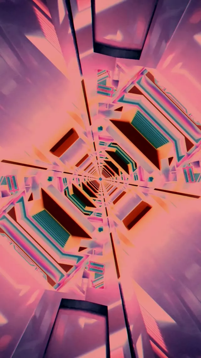 Tunnel Néon Rose Vortex Spirale Vj Loop 9:16 Reels 60fps Économiseur d'écran