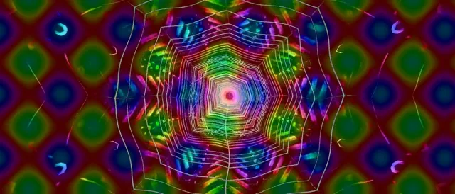 VJ Loop Neoncső Alagút Szivárvány Háló Örvény 21:9 Ultraszéles 60fps Képernyővédő