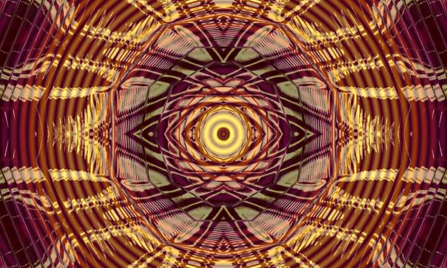 Neon Tunnel Pulsating Golden Eye VJ Loop 5:3 Wide 60fps Screensaver