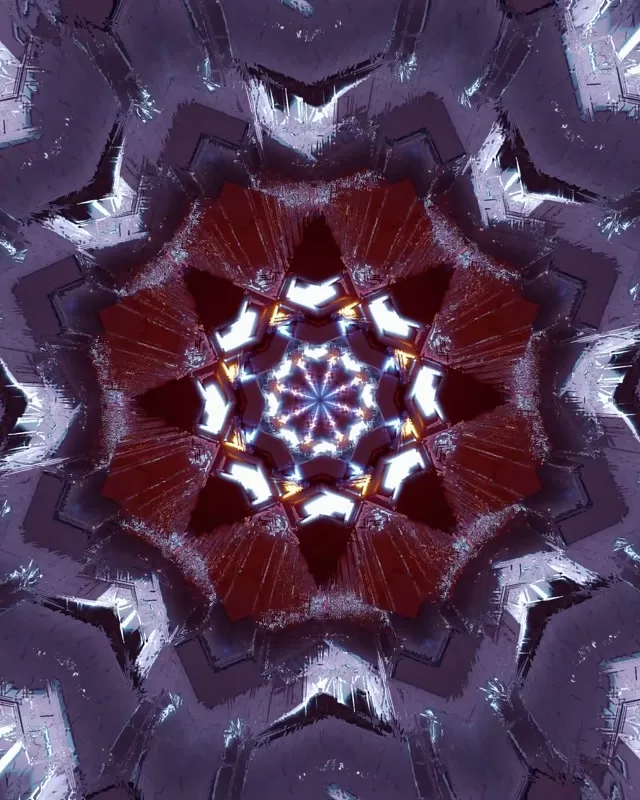 Neon Tunnel Pulsating Kaleidoscope | 4:5 Instagram 60fps VJ Loop Screensaver