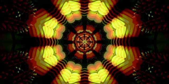 Neon Tunnel Pulsating Kaleidoscope VJ Loop 2:1 Univisium 60fps Screensaver