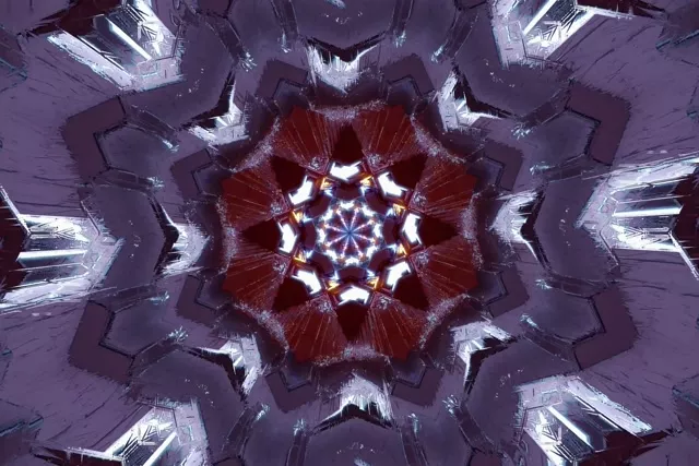 Neon Tunnel Pulsating Kaleidoscope VJ Loop 60fps 3:2 Screensaver