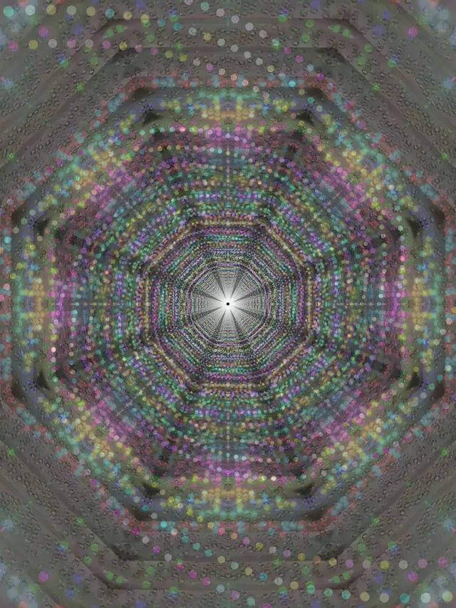 تونل نئون شبکه هشت‌گوش تپنده 3:4 iPad Portrait 60fps VJLoops Screensaver