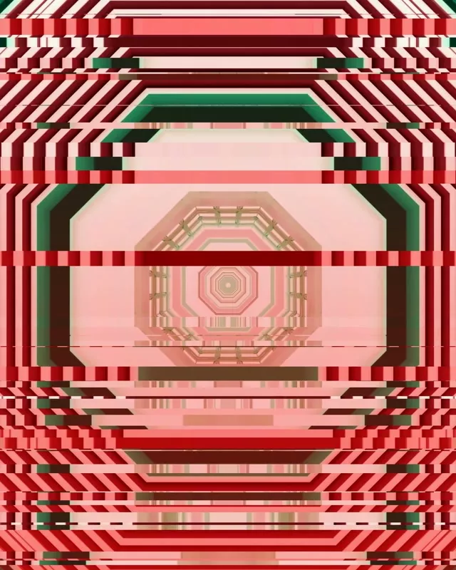 Neon Tunnel Pulsating Octagon Vortex 4:5 Instagram 60fps Screensaver VJ Loop