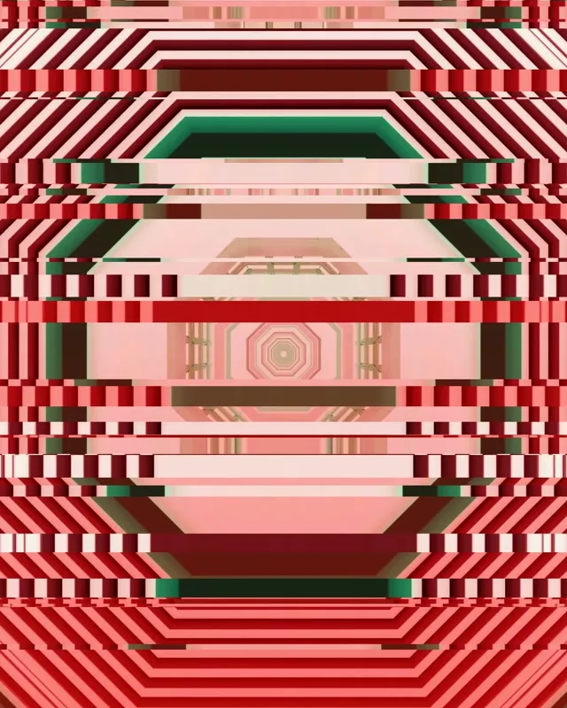 Neon Tunnel Pulsating Pink Hexagon VJ Loop 60fps 4:5 Instagram Screensaver