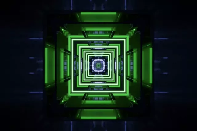 Neon Tunnel Pulsating Square Vortex VJ Loop 60fps Screensaver 3:2