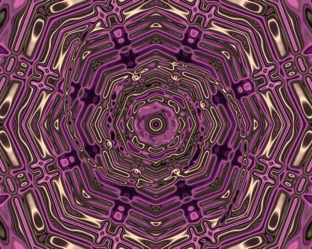 Neon Alagút Lila Fraktál Kaleidoszkóp 5:4 Ipari 60fps Képernyővédő VJ Loop