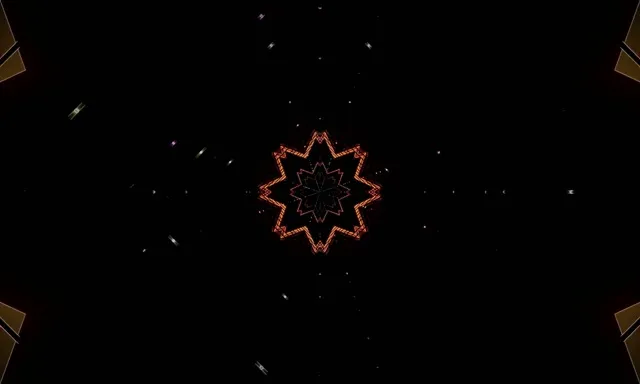 Vj loop नियोन टनल स्टार कैलाइडोस्कोप पर्पल 5:3 वाइड 60fps स्क्रीनसेवर