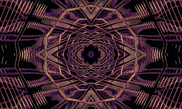 Neontunnel Kaleidoskop VJ Loop 5:3 Bred 60fps Skjermsparer Gull Lilla