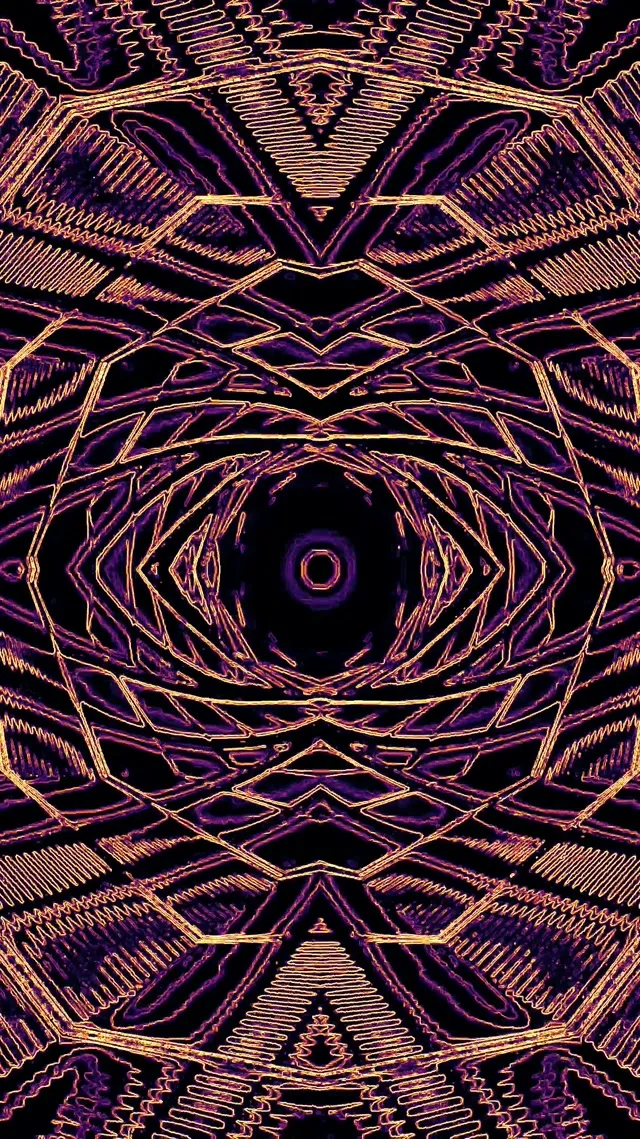 Neon Tunnel Arany Lila Mandala Vj Loop 9:16 Reels 60fps Képernyővédő