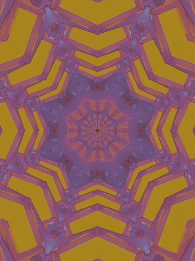 ネオントンネル パープルゴールド スター スクリーンセーバー 3:4 iPadポートレート 60fps VJ Loop