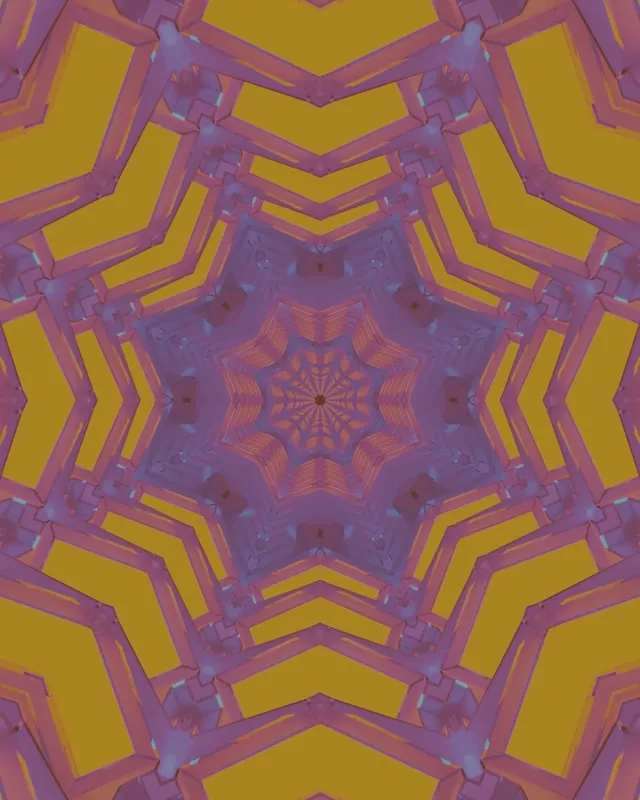 Neon Tünel Mor Altın Yıldız Ekran Koruyucu 4:5 Instagram 60fps VJLoops