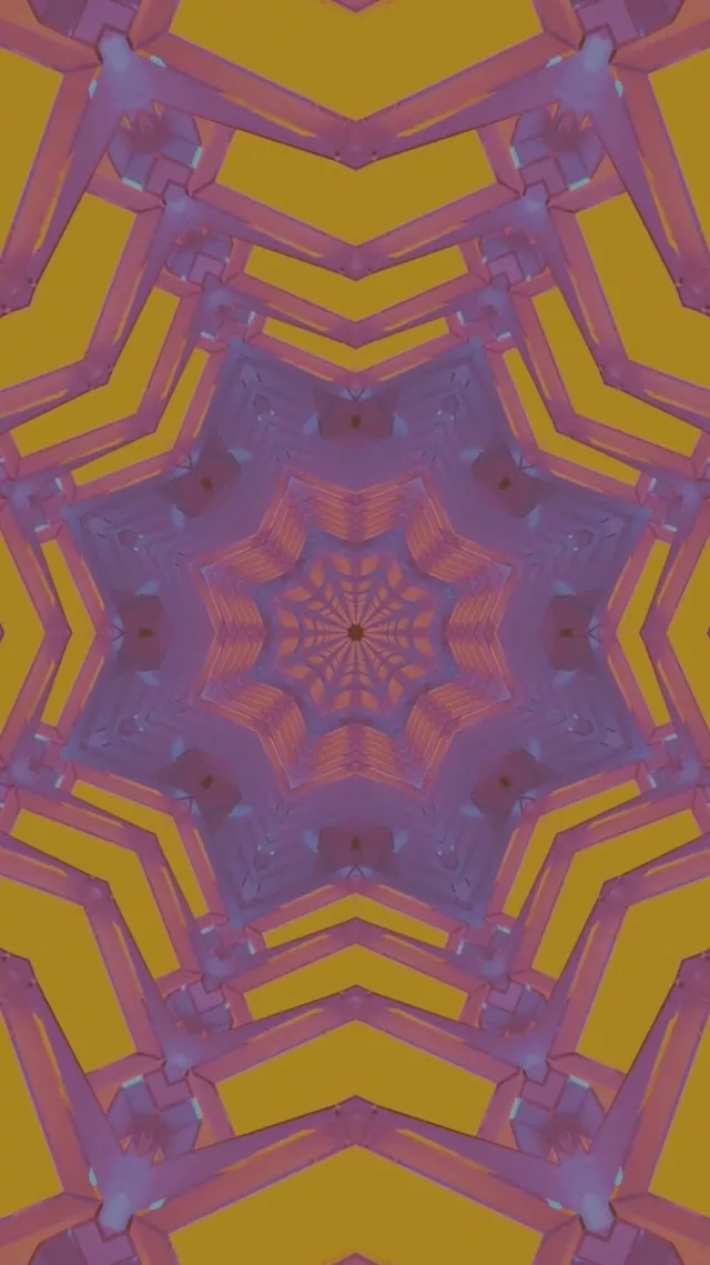 Neon Tunnel Purple Gold Star Screensaver 60fps 9:16 Reels Vj Loop