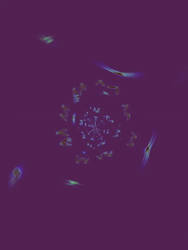 Neon Tunel Fraktalna Zvijezda Vrtlog Ljubičasto Zeleni Vj Loop 3:4 iPad Portrait 60fps Čuvar Ekrana