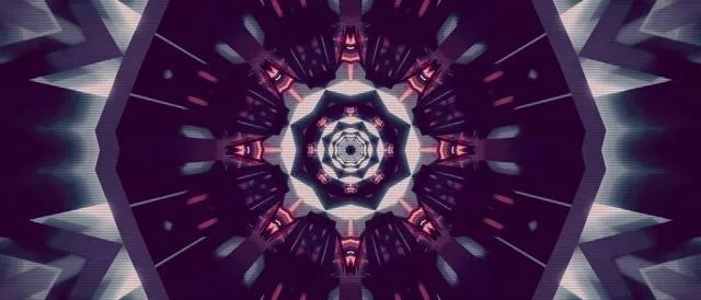 Neon Tunela More Kaleidoskopia 21:9 Ultrawide 60fps Pantaila-babeslea VJ Loop
