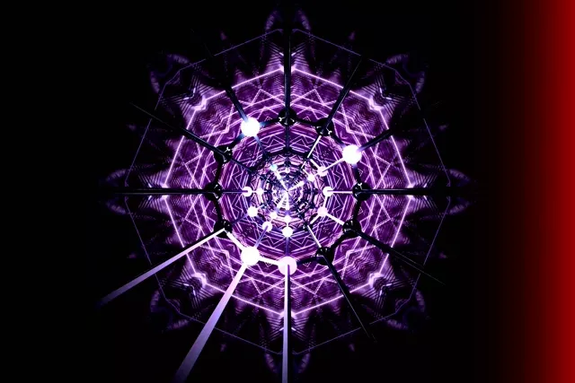 Neon Tunnel Purple Kaleidoscope Star Vj Loop 3:2 Surface 60fps Screensaver