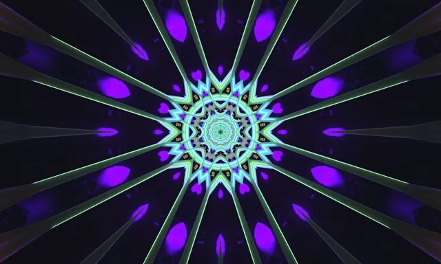 Neon Tonnel Pers Mandala Sluimerskerm 5:3 Wide 60fps VJ Loop