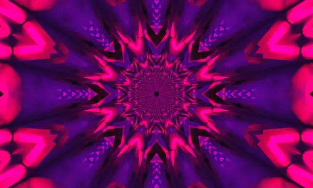 Neon Tünel Fraktal Kaleidoskop Yıldız VJ Loop 5:3 Wide 60fps Ekran Koruyucu