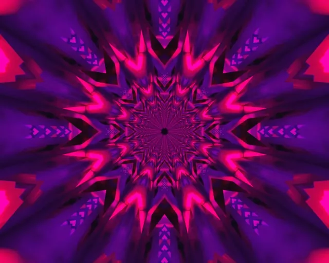 Neon Tunnel Fractal Star Burst 5:4 industrial 60fps Screensaver VJ loop