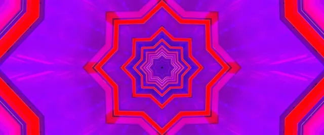 Neon Tunel Fialová Červená Hviezda Vírenie Šetrič Obrazovky 2.39:1 Cinemascope 60fps VJ Loop