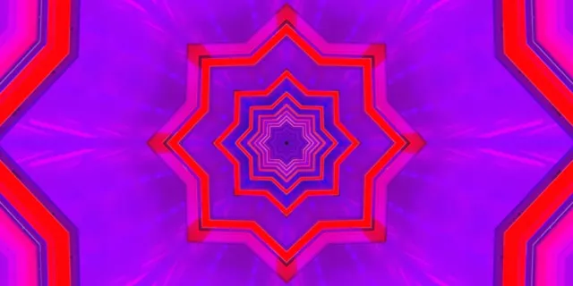 Neon Tunel Hviezda Vírenie 2:1 Univisium 60fps Šetrič Obrazovky VJ Loop