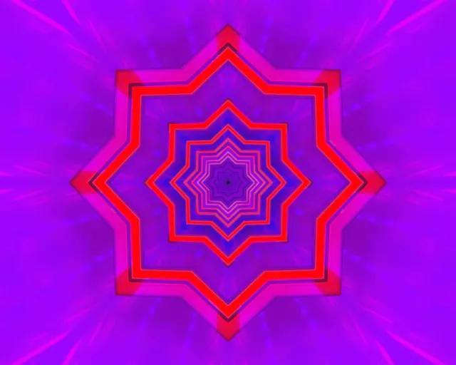 อุโมงค์นีออน Vortex ดาว 8 แฉก 5:4 Industrial 60fps Screensaver VJLoops