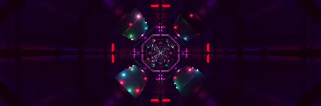 Neon Tunnel Purple Screensaver 3:1 Triple Wide 60fps VJ Loop PC