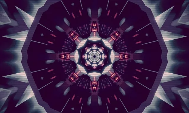 Neon Tunelis Violetinė Žvaigždė 60fps 5:3 Wide Ekrano užsklanda VJ Loop