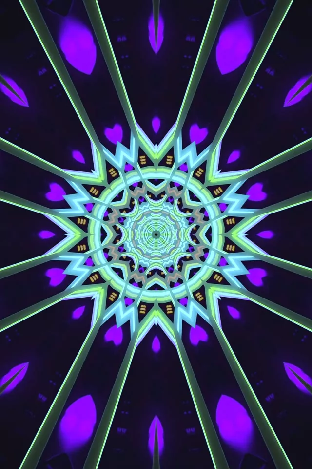 מנהרת ניאון כוכב סגול 60fps שומר מסך PC 2:3 אנכי Vj Loop