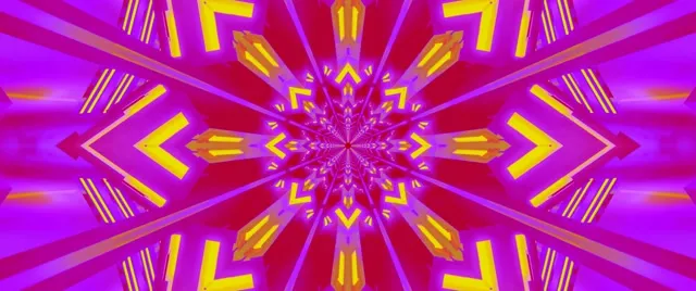 Neon Tunnel Kaleidoskop Eksplosion VJ Loop 2.39:1 Cinemascope 60fps Pauseskærm