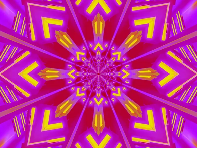 Neon Tunnel Caleidoscópio Explosão Estrela 4:3 Clássico 60fps Screensaver Vj Loop