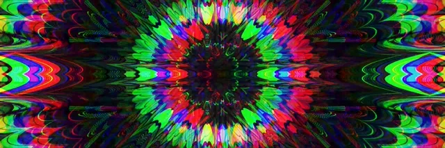Neon Tunnel Radial Kaleidoscope Burst VJ Loop 3:1 60fps Screensaver
