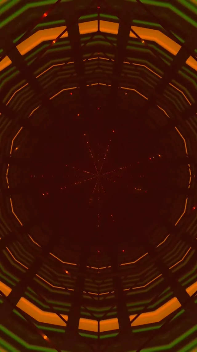 Terowong Neon Letupan Bintang Jejari Oren VJLoops 9:16 Reels 60fps Penyelamat Skrin