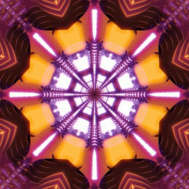 Neon Tunnel Radial Starburst VJ Loop 1:1 Square 60fps Screensaver